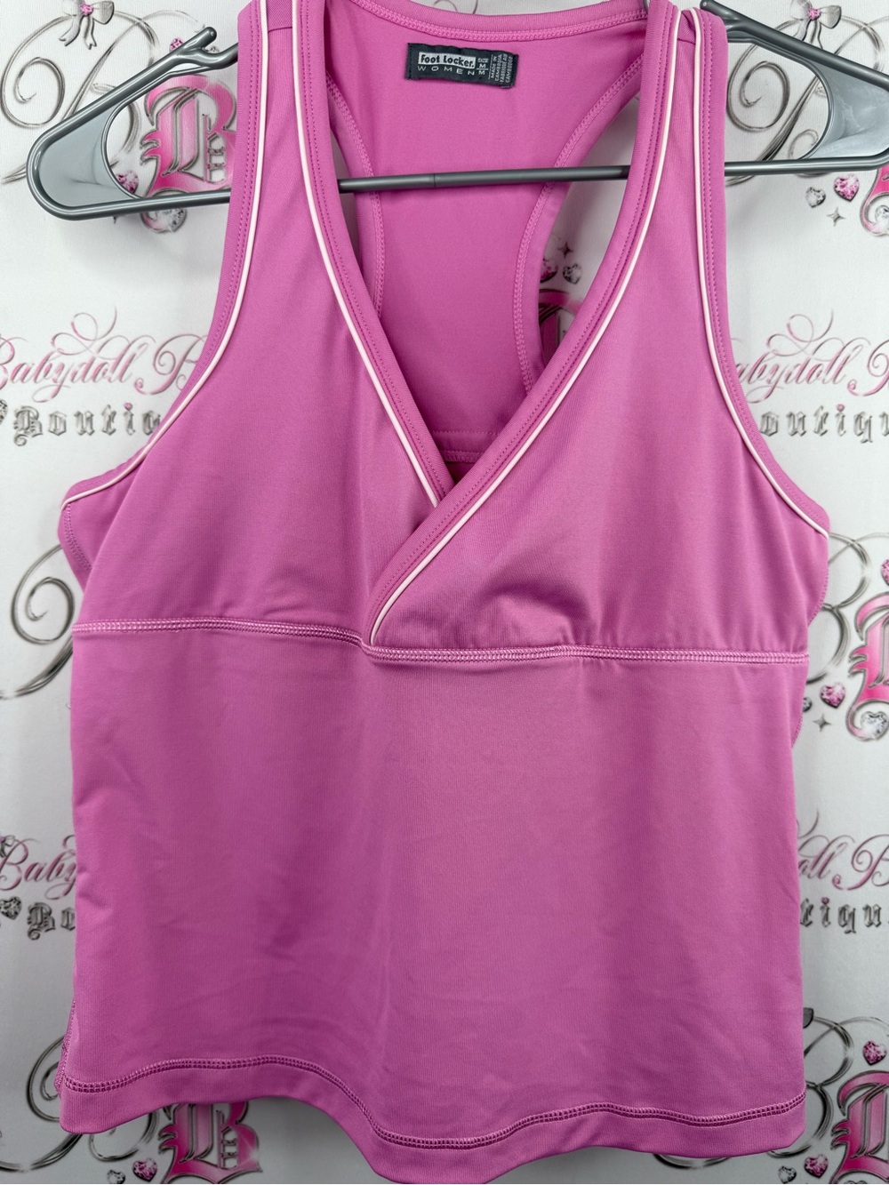 Footlocker women tank Pink y2k rare Athletic Tank Top by Foot Locker